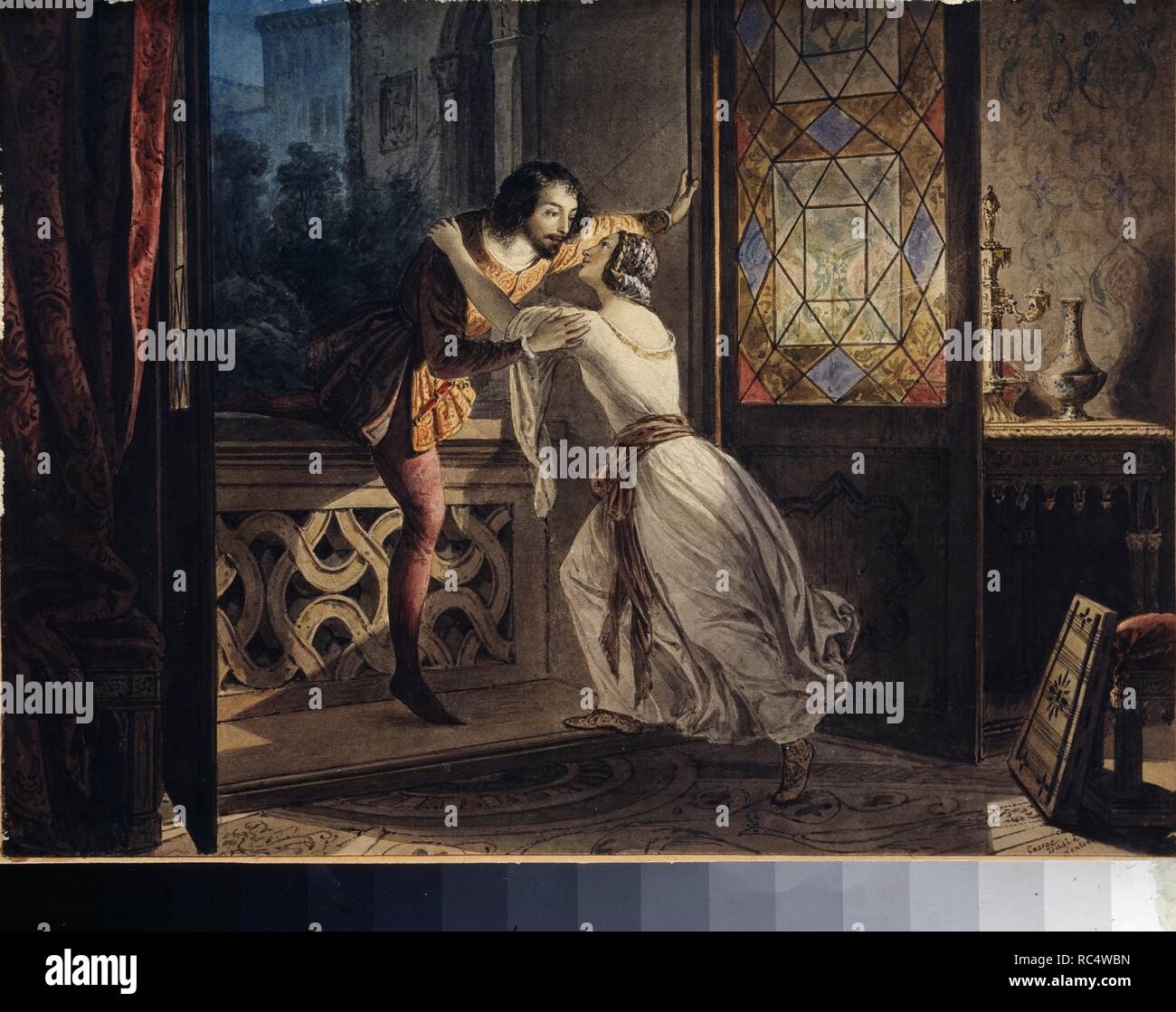 Romeo and Juliet. Museum: State Art Museum, Dnepropetrovsk. Author: Briullov, Karl Pavlovich. Stock Photo