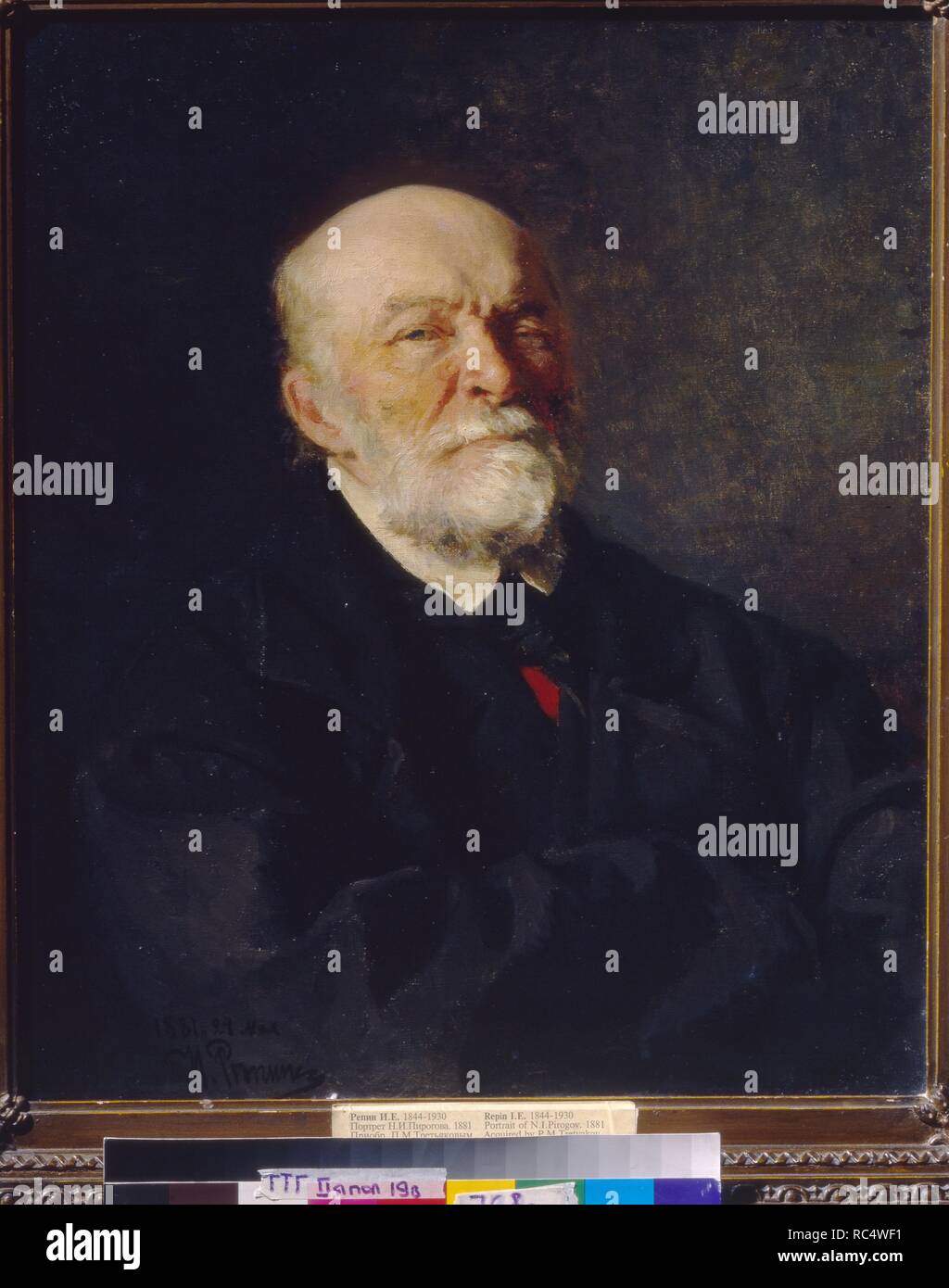 Portrait of the scientist, doctor, pedagogue Nikolay I. Pirogov (1810-1881). Museum: State Tretyakov Gallery, Moscow. Author: REPIN, ILYA YEFIMOVICH. Stock Photo