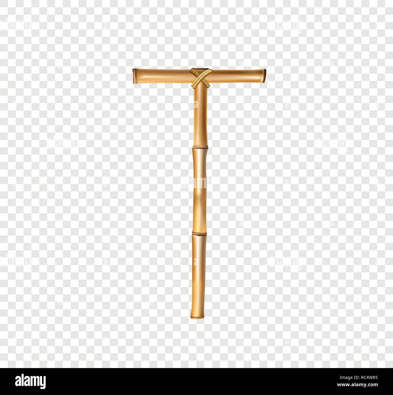 Vector Bamboo Alphabet Capital Letter T Made Of Realistic Brown Dry Bamboo Poles Isolated On Transparent Background Abc Concept For Creating Words Stock Vector Image Art Alamy