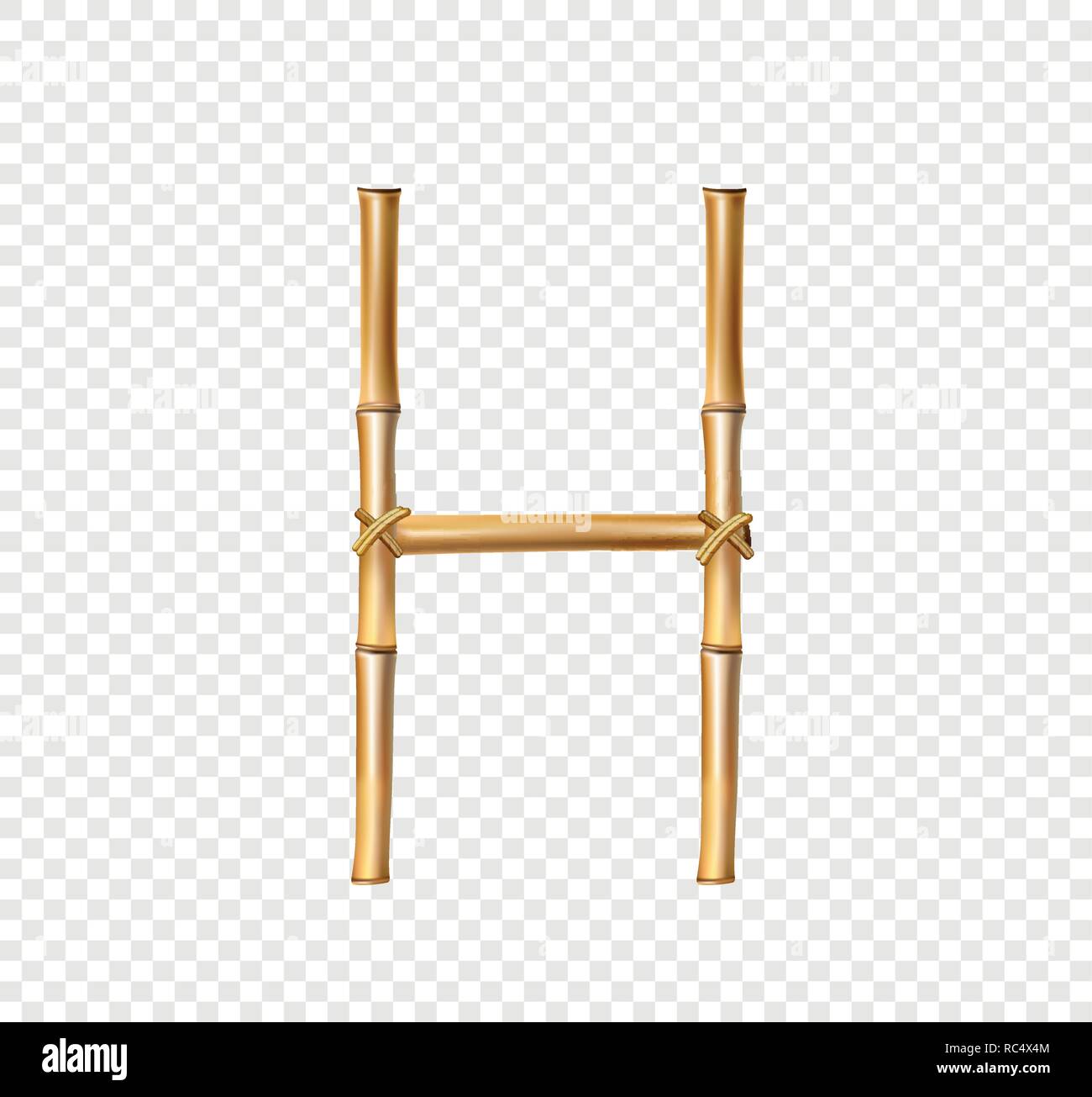 Vector Bamboo Alphabet Capital Letter H Made Of Realistic Brown Dry Bamboo Poles Isolated On Transparent Background Abc Concept For Creating Words Stock Vector Image Art Alamy