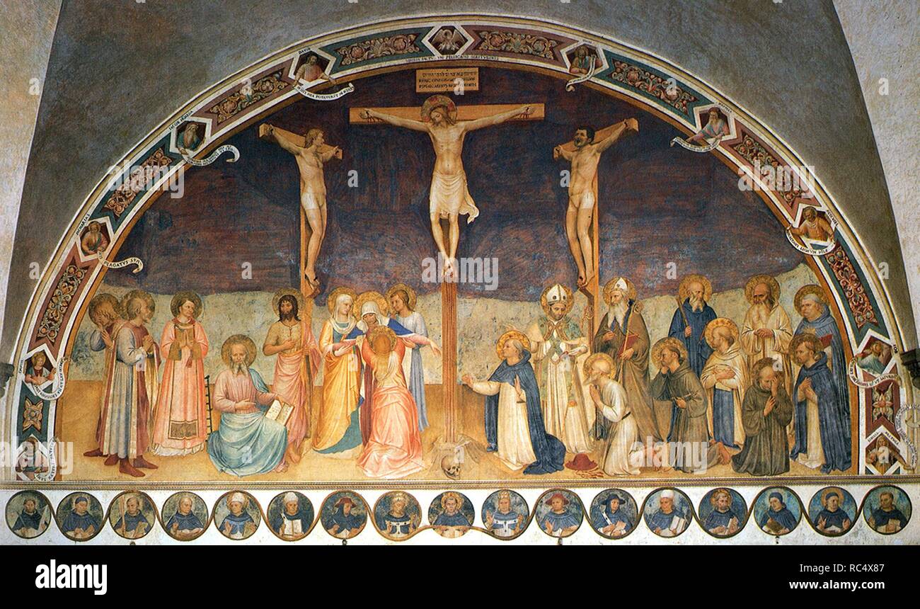 The Crucifixion. Museum: San Marco, Florence. Author: FRA ANGELICO ...