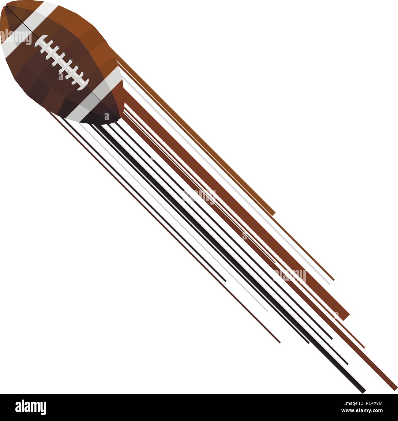 Simple creative vector icon with football ball and motion efect. Stock Vector