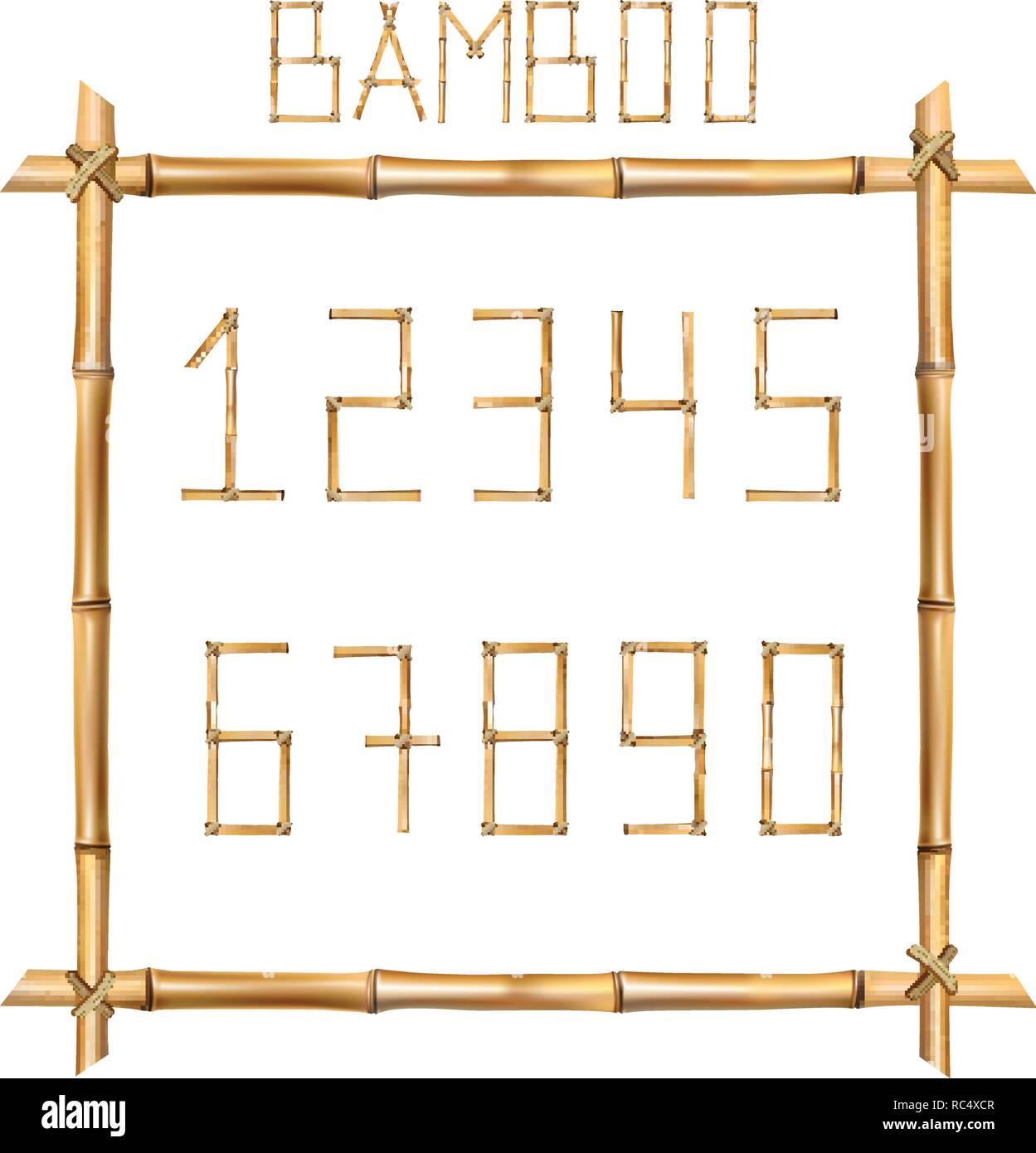 Wooden digits numbers Royalty Free Vector Image