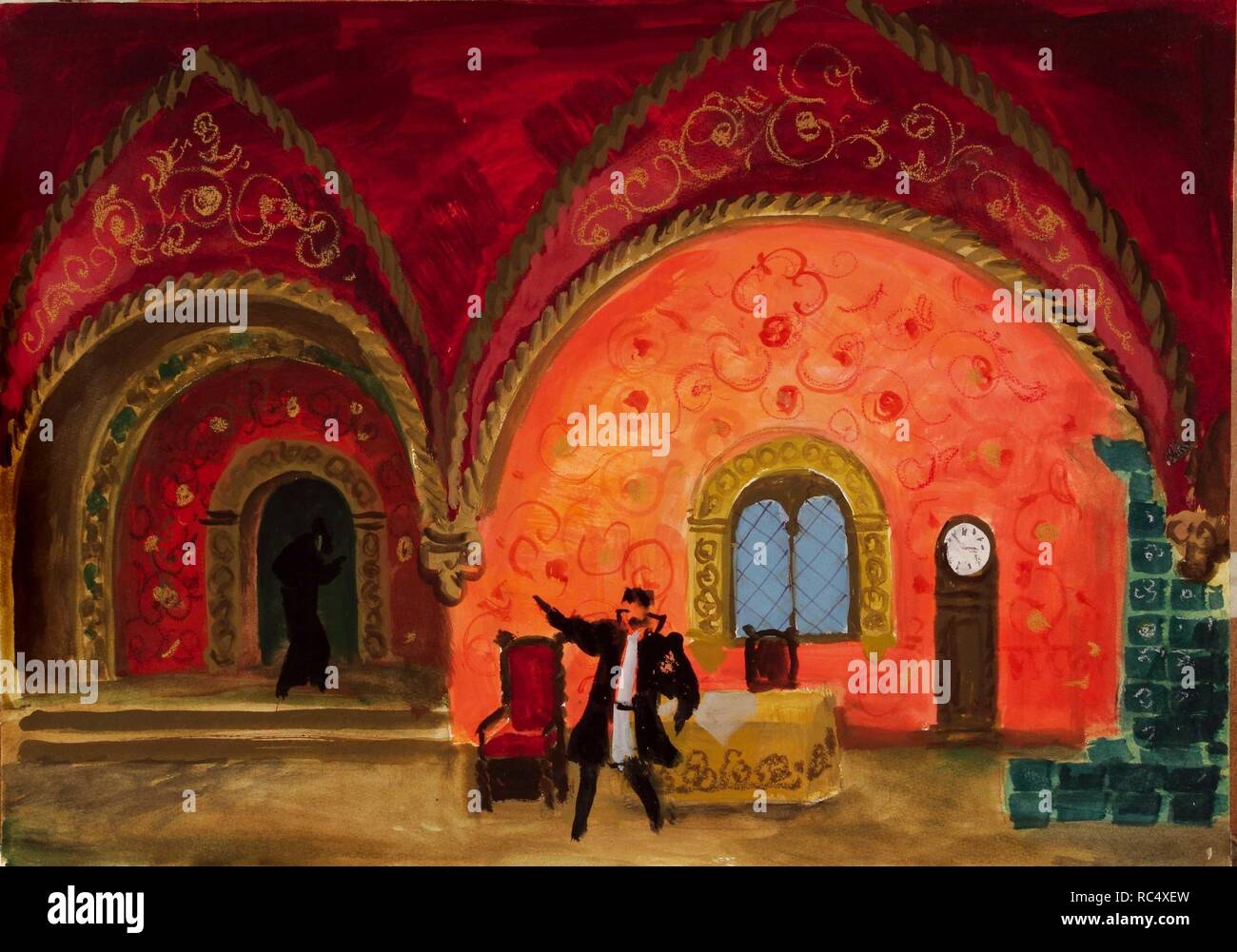 Stage design for the opera The Tsar's bride by N. Rimsky-Korsakov. Museum: PRIVATE COLLECTION. Author: Sevastyanov, Ivan Vasilyevich. Stock Photo