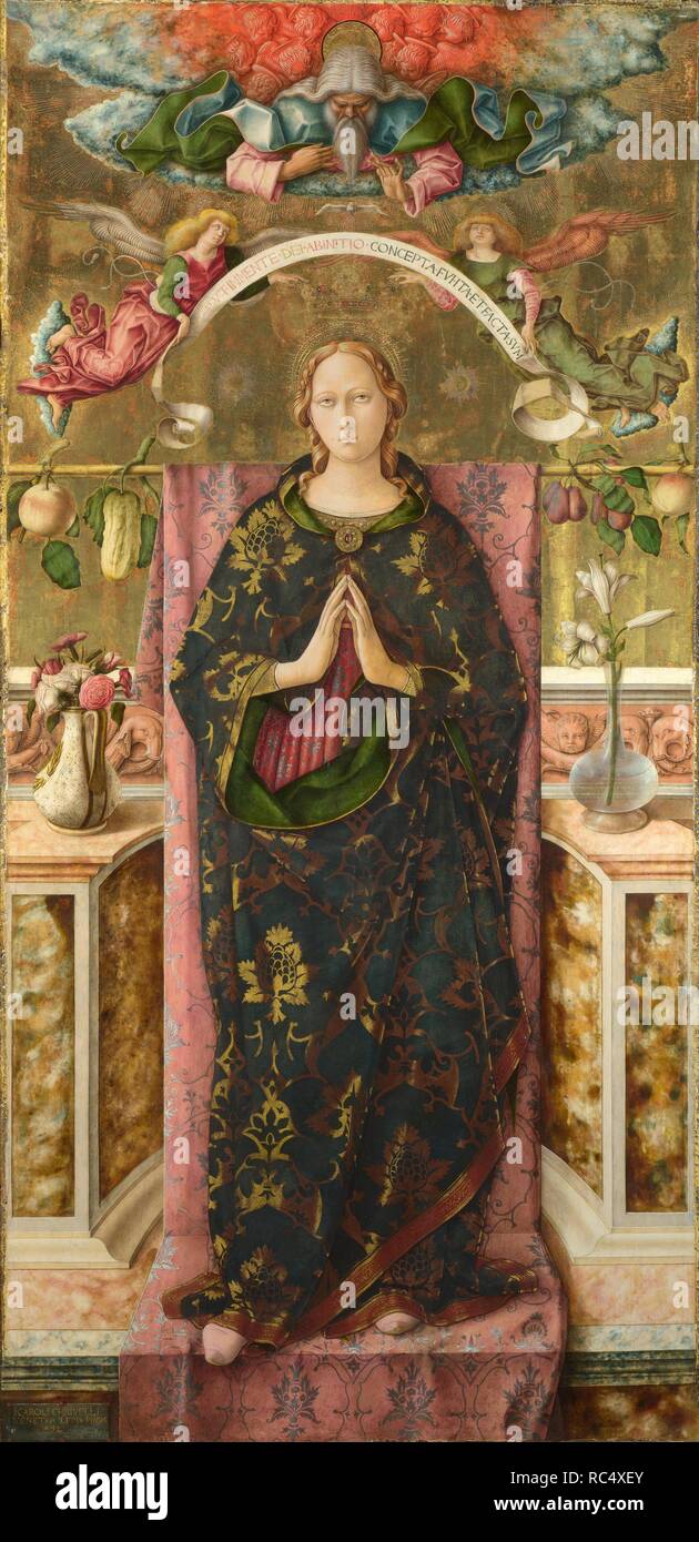 The Immaculate Conception of the Virgin. Museum: National Gallery, London. Author: CRIVELLI, CARLO. Stock Photo