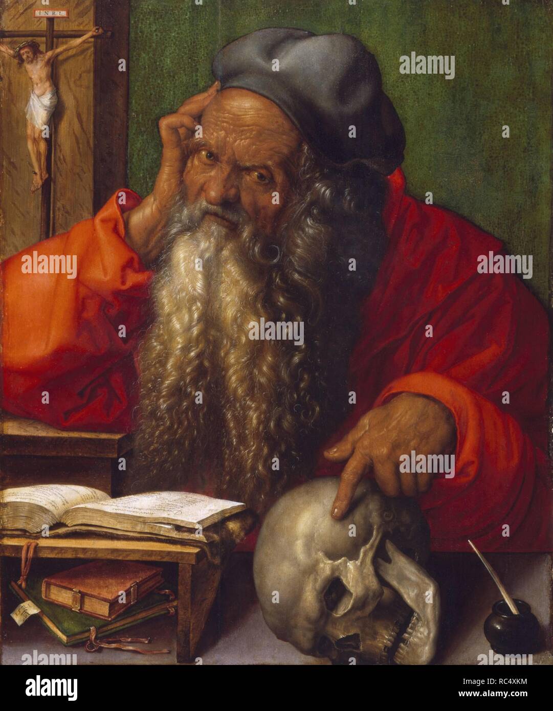 Saint Jerome in his Cell. Museum: Museu Nacional de Arte Antiga, Lisbon. Author: Dürer, Albrecht. Stock Photo