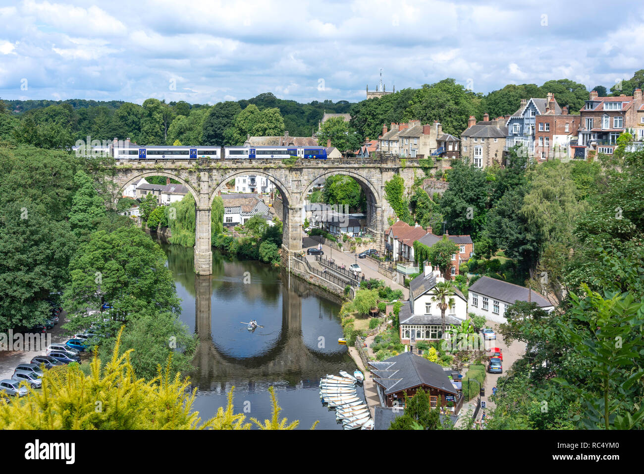 View of the River Nidd from Knaresborough Castle, Knaresborough, North Yorkshire, England, United Kingdom Stock Photo