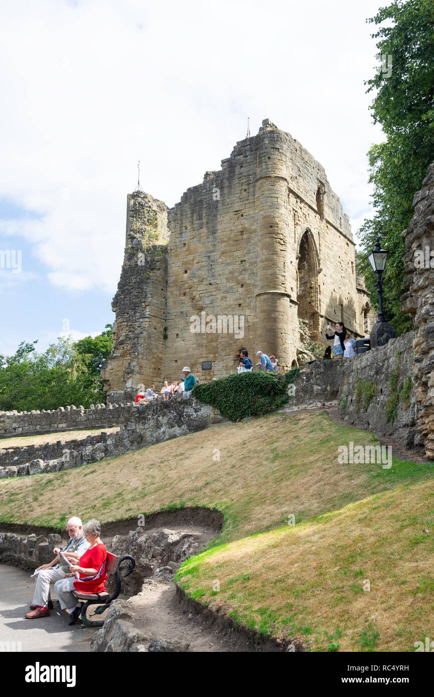 Norman Knaresborough Castle ruin, Knaresborough, North Yorkshire, England, United Kingdom Stock Photo