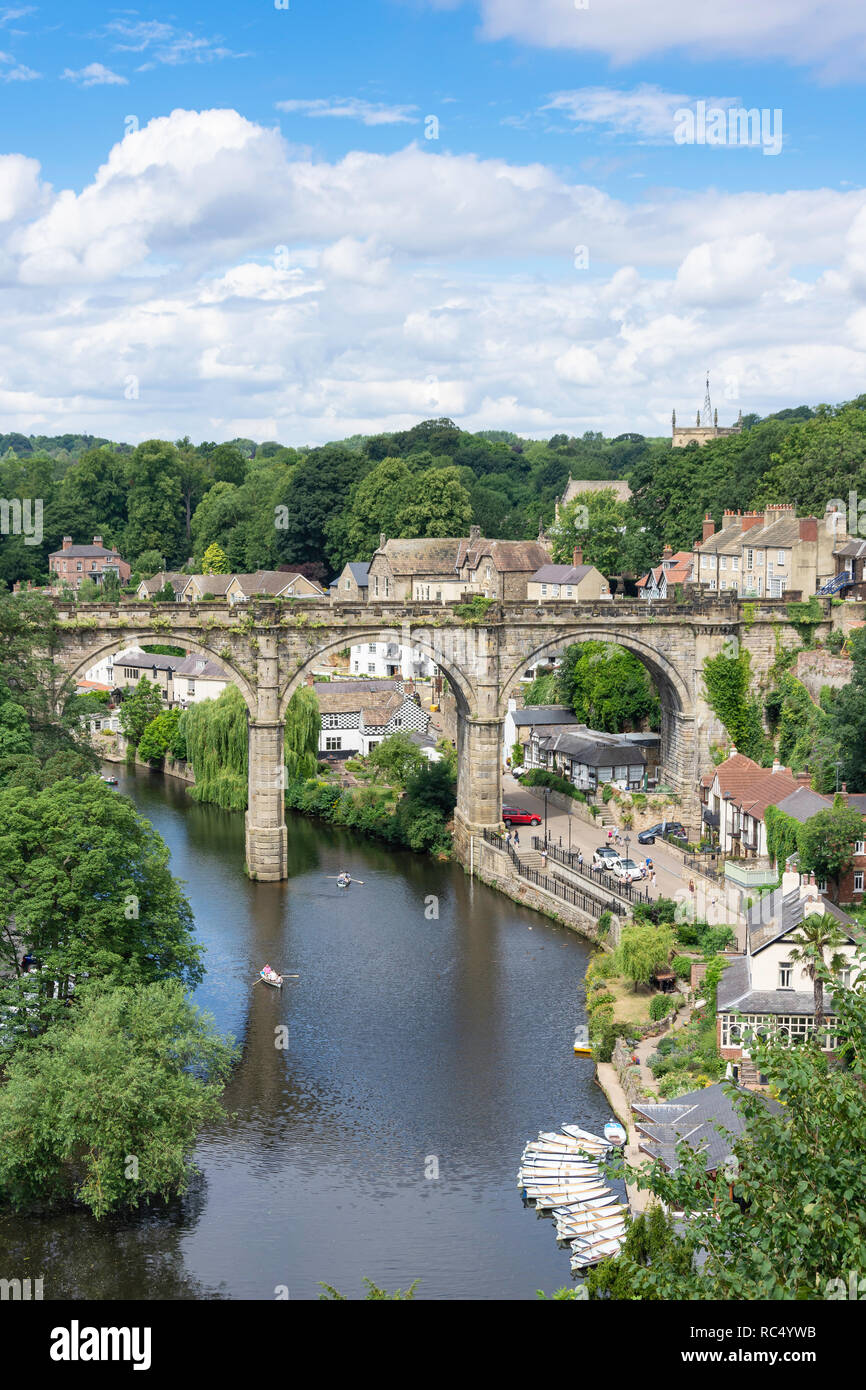 View of the River Nidd from Knaresborough Castle, Knaresborough, North Yorkshire, England, United Kingdom Stock Photo