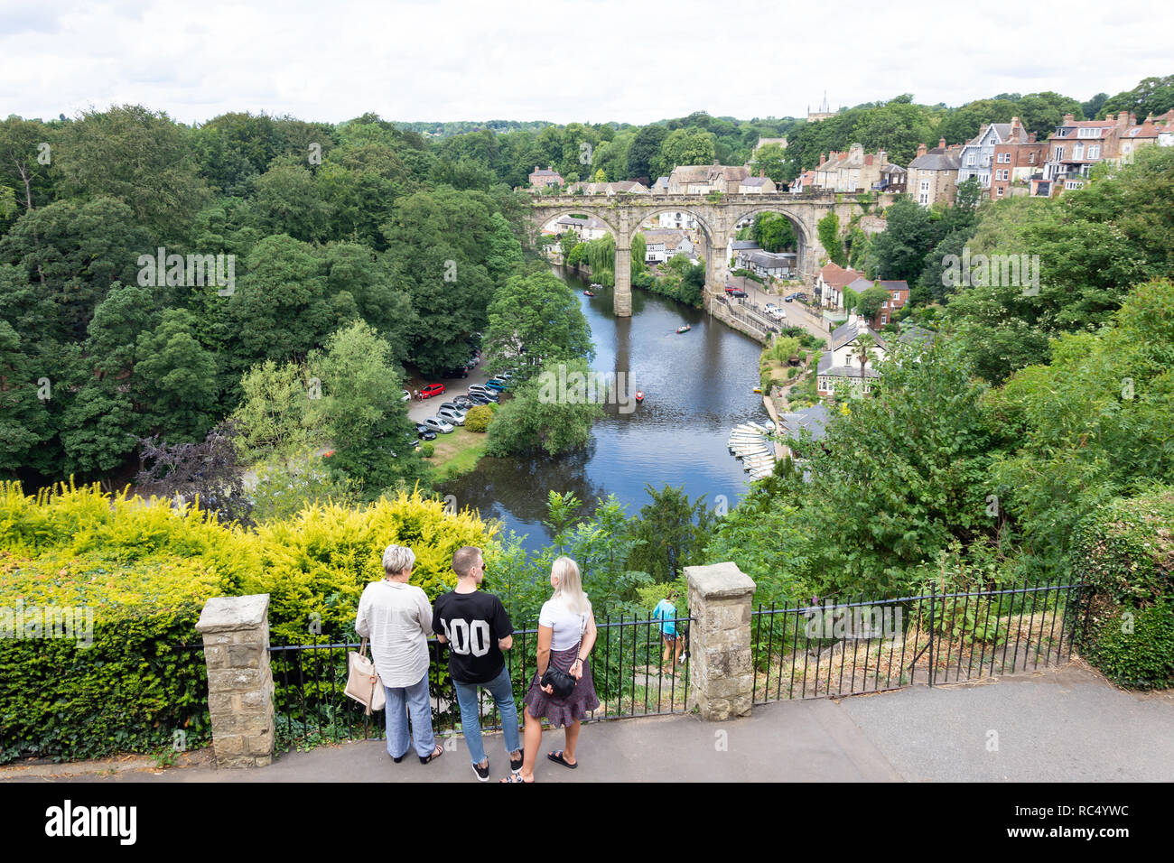 View of the River Nidd from Knaresborough Castle, Knaresborough, North Yorkshire, England, United Kingdom Stock Photo