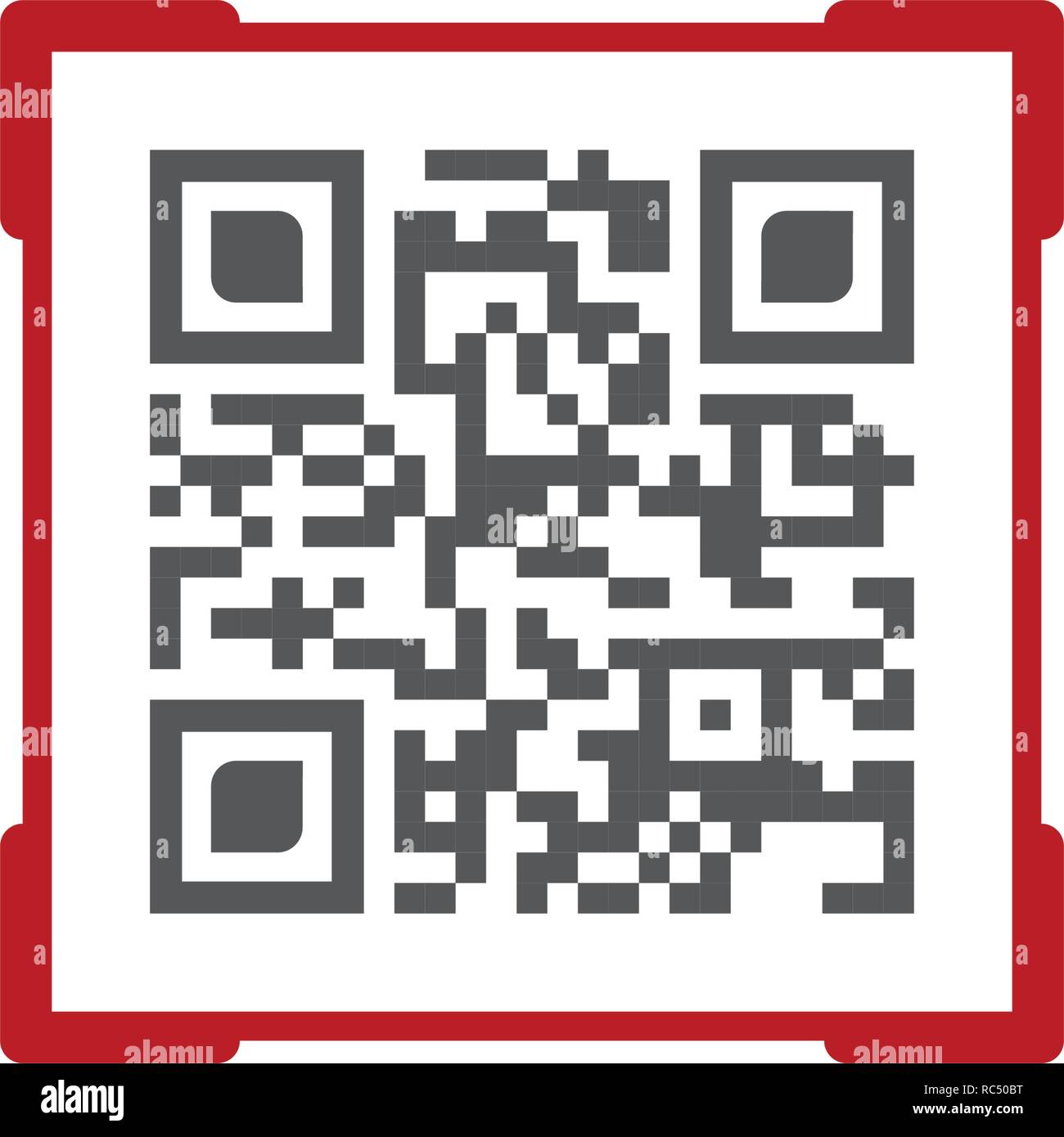 qr code with red frame label contains product information, advertising or epayment. vector