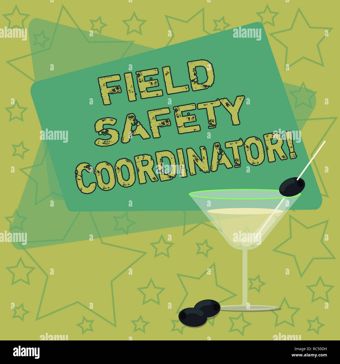 Handwriting text writing Field Safety Coordinator. Concept meaning Ensure compliance with health
