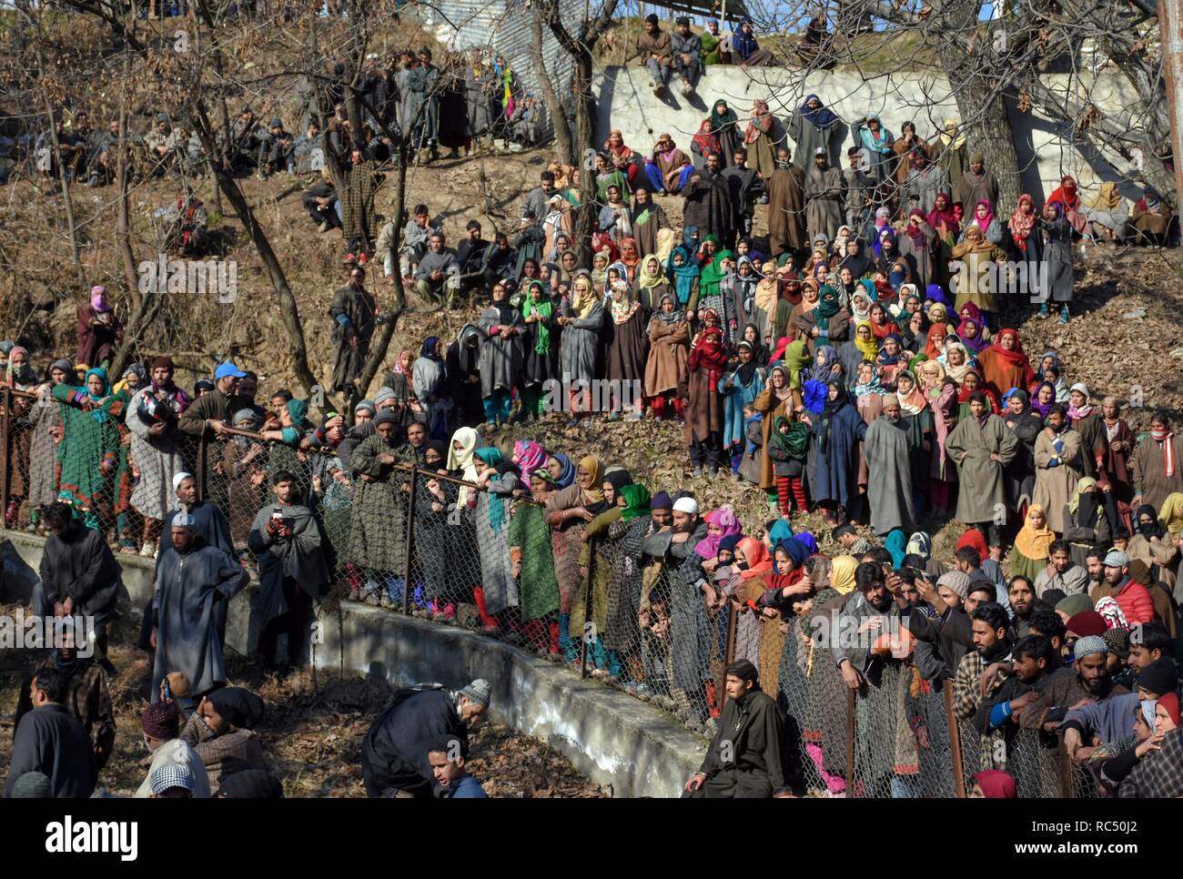 Kashmiri Mourners Seen Attending The Funeral Procession Of Zeenat