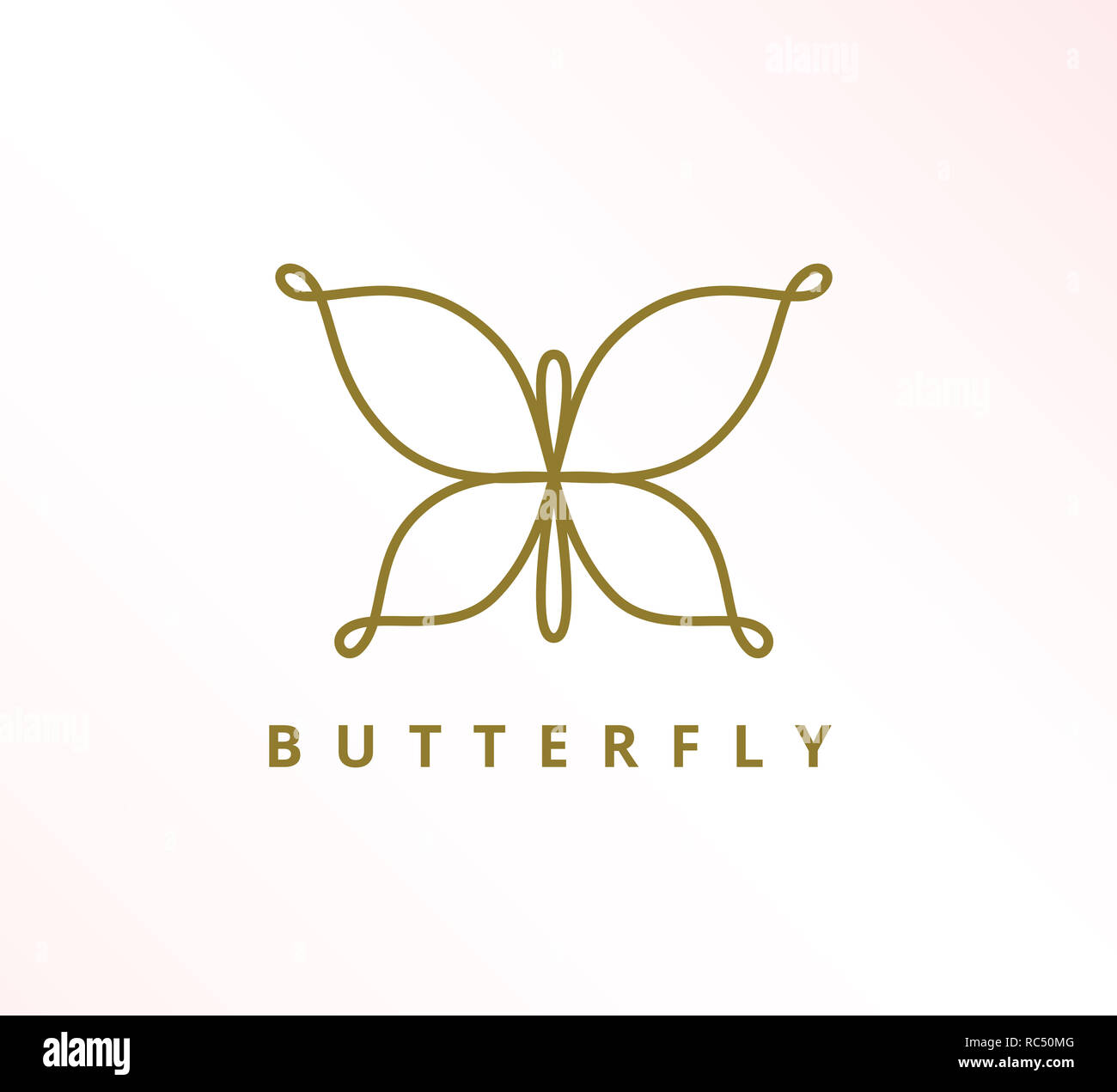 simple minimalist elegant continuous line butterfly icon vector logo ...