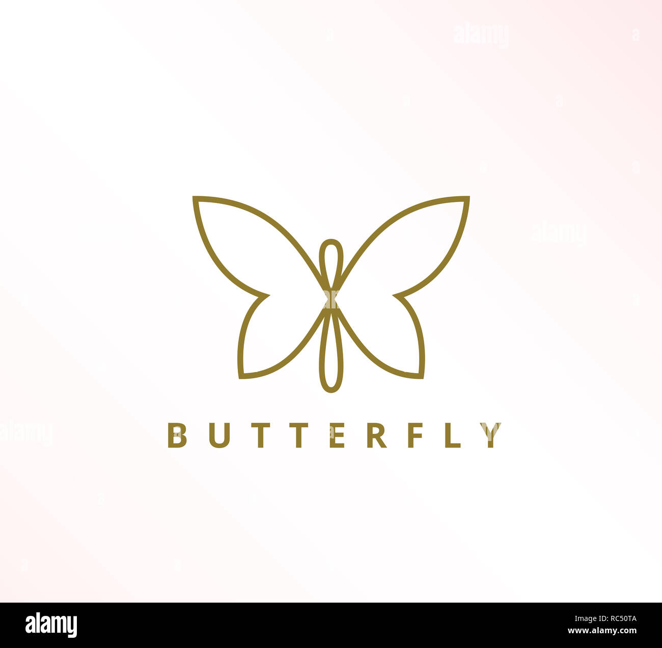 simple minimalist elegant continuous line butterfly icon vector logo ...