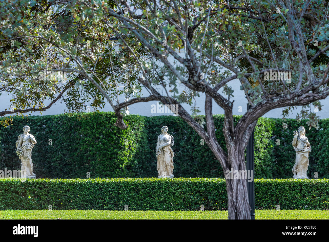 Sculpture garden outside the Society of the Four Arts' Esther B. OKeeffe Gallery in Palm Beach