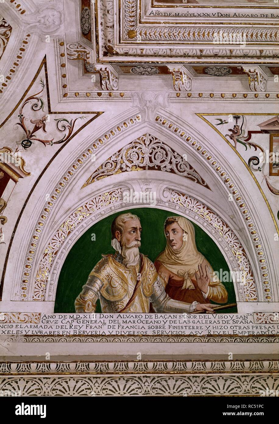 FRESCOS DE LA BOVEDA DEL PALACIO DEL MARQUES DE SANTA CRUZ DETALLE DE
