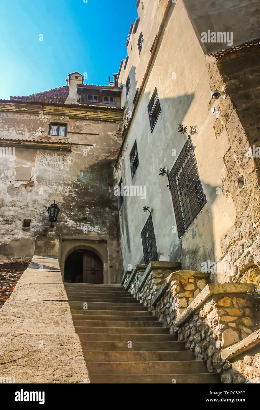 Main stairway at Bran Castle Stock Photo