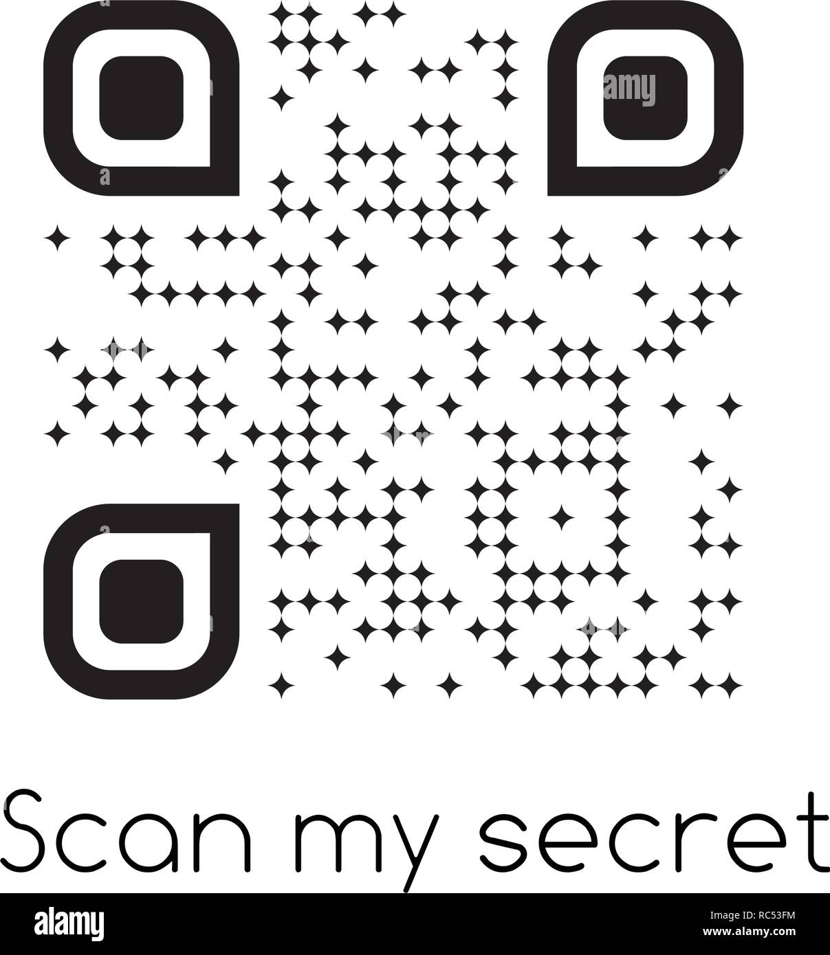 Vector illustration of Qr-code. Scanned Qr code reads I love you with  hearts, valentine sticker, t-shirt graphic, greeting card, valentine's day.  vect Stock Vector Image & Art - Alamy