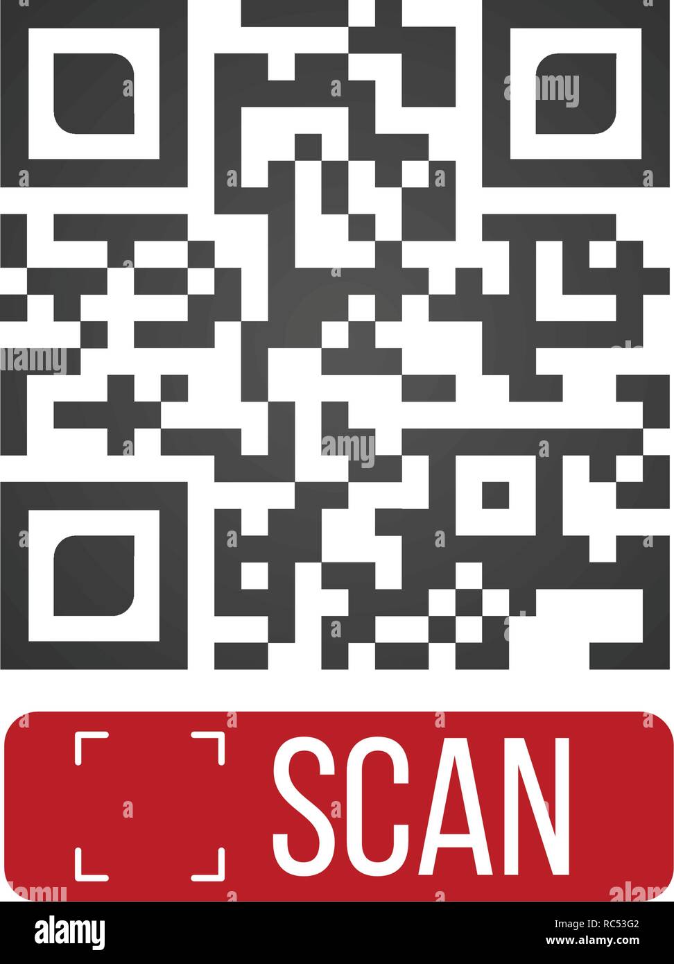 QR code button application with scan me sign icon template. App for web and  mobile systems interface. vector illustration isolated on white Stock  Vector Image & Art - Alamy