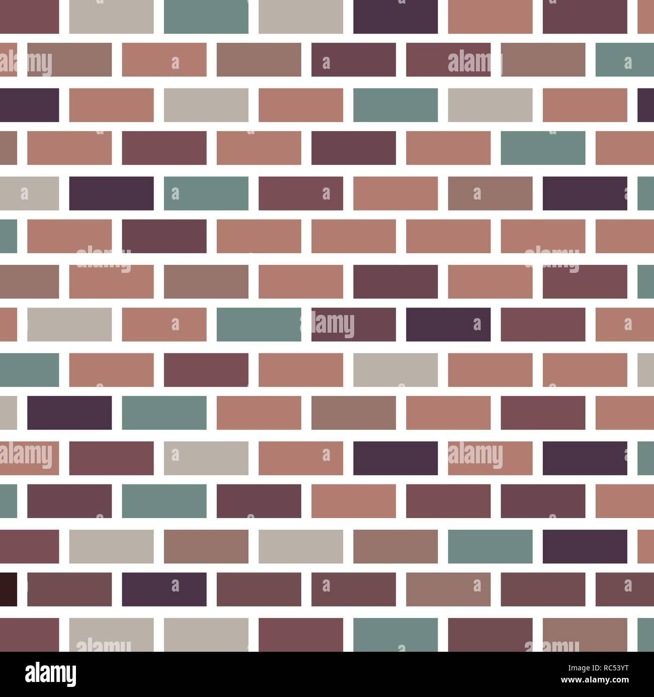 Brick brown wall. Flat style. Vector illustration. Stock Vector