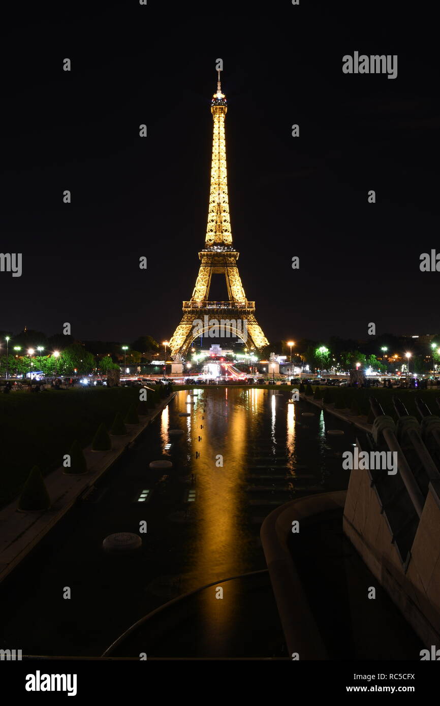 Eiffel tower at night, Paris, France Stock Photo Alamy