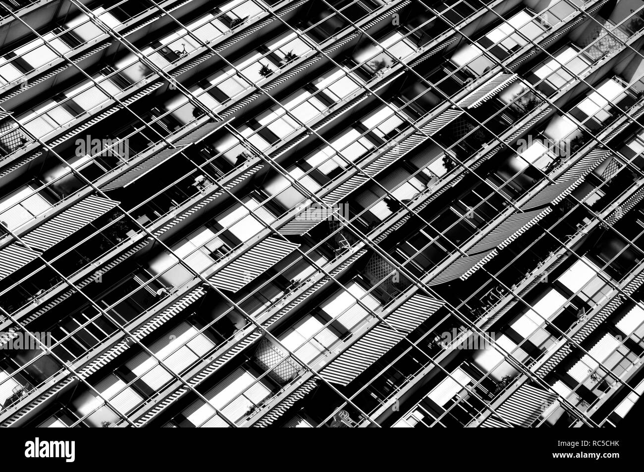 Modern building facade with window sections hi-res stock photography ...