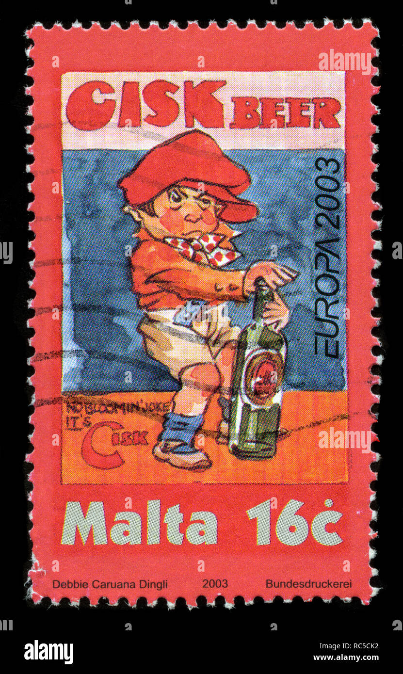 Postage stamp from Malta in the Europa (C.E.P.T.) 2003 - Posters series Stock Photo