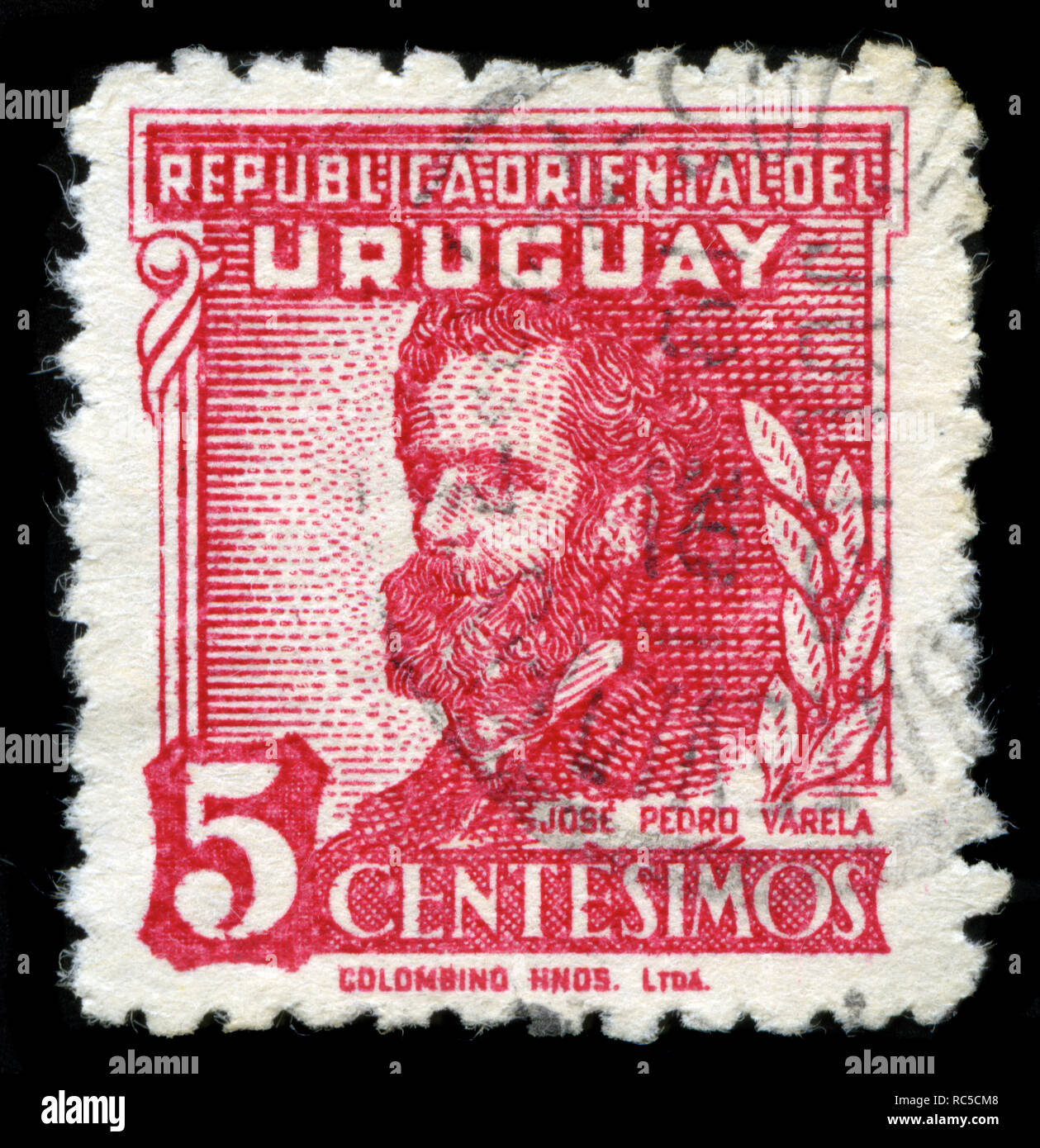 Postage stamp from Uruguay in the Personalities series issued in 1945 Stock Photo