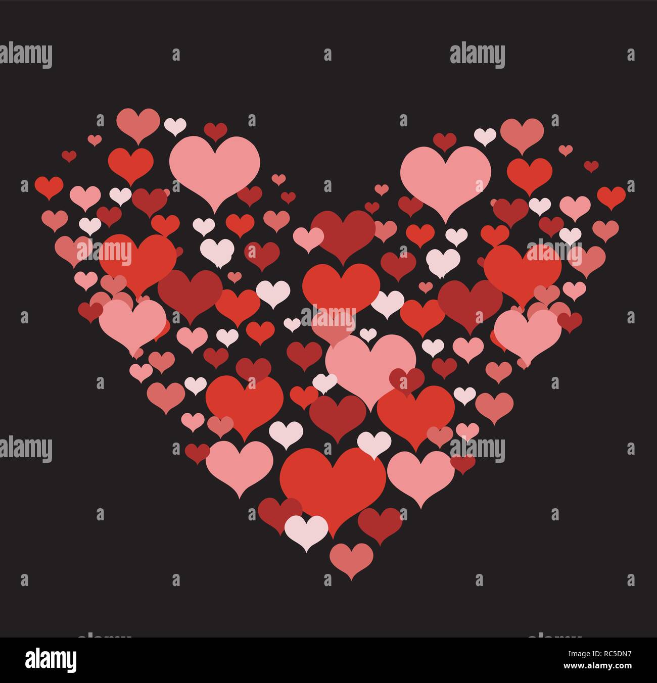 Vector illustration with red love hearts Stock Vector Image & Art - Alamy