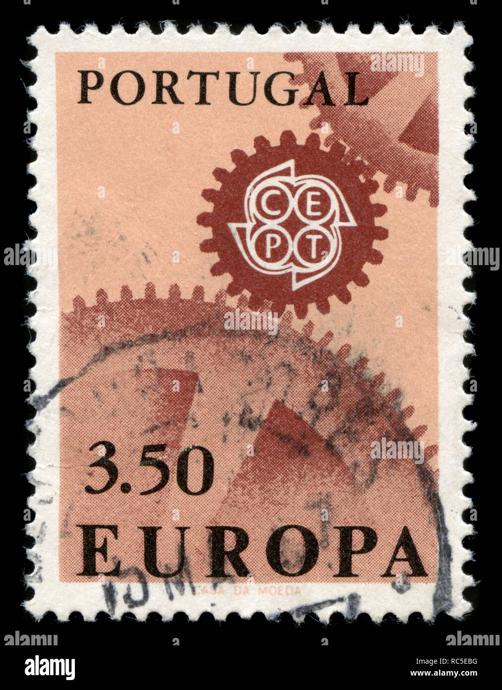 Postage stamp from Portugal in the Europa (C.E.P.T.) 1967 Cogwheels