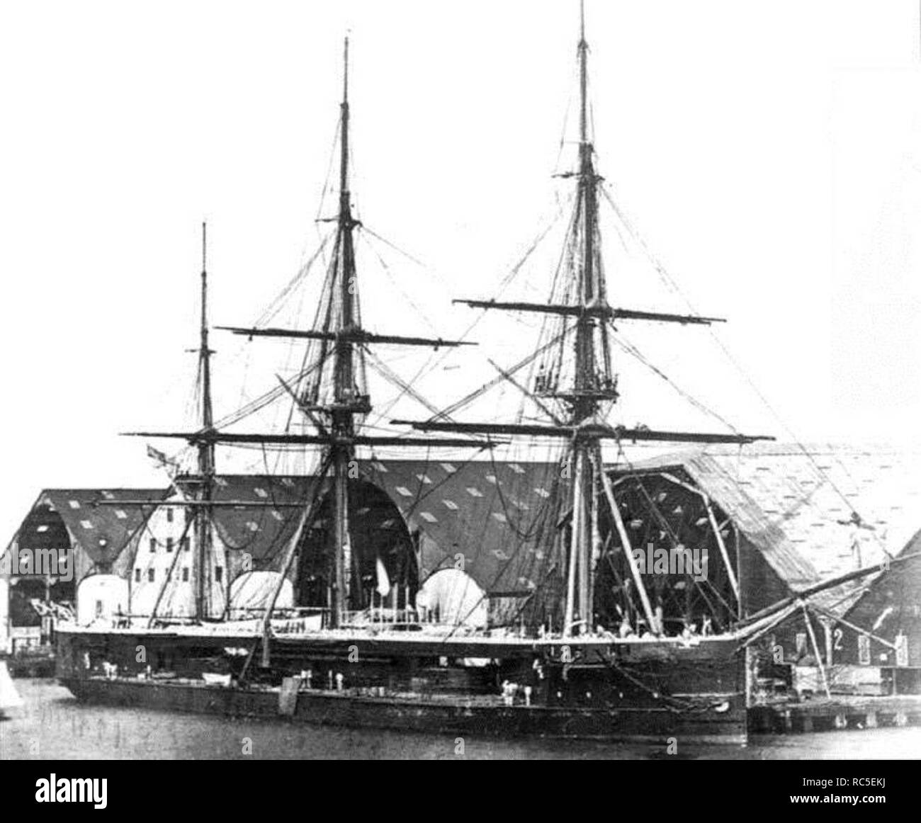 HMS Captain at Chatham 1869 Stock Photo Alamy