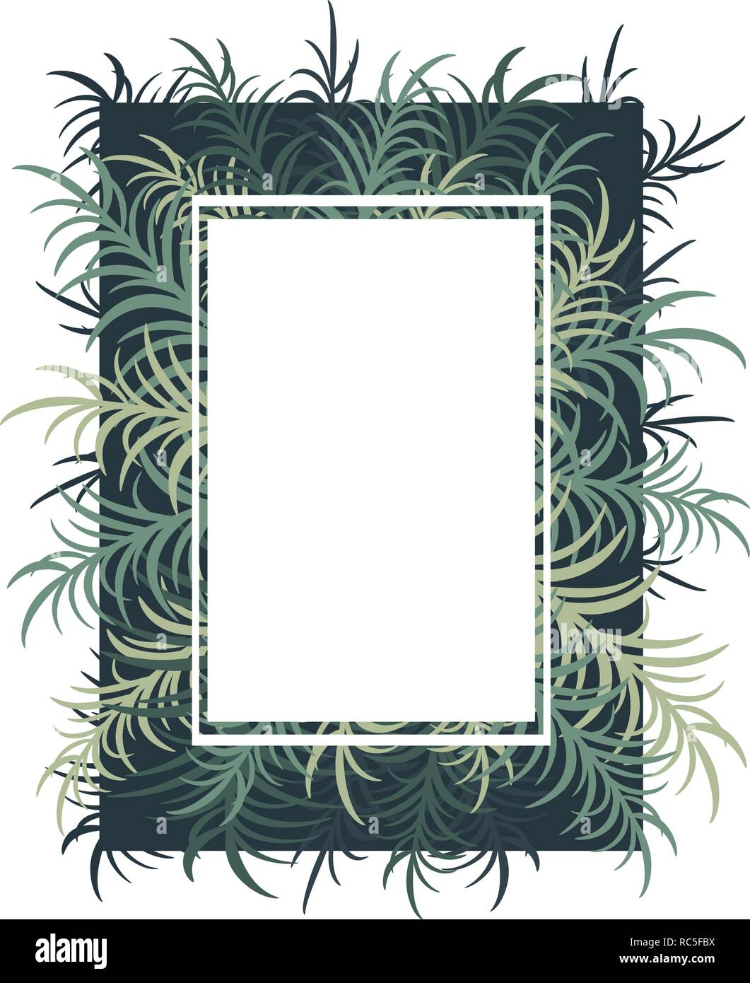 Botanical card with palm leaves. Vector image. Eps 10 Stock Vector