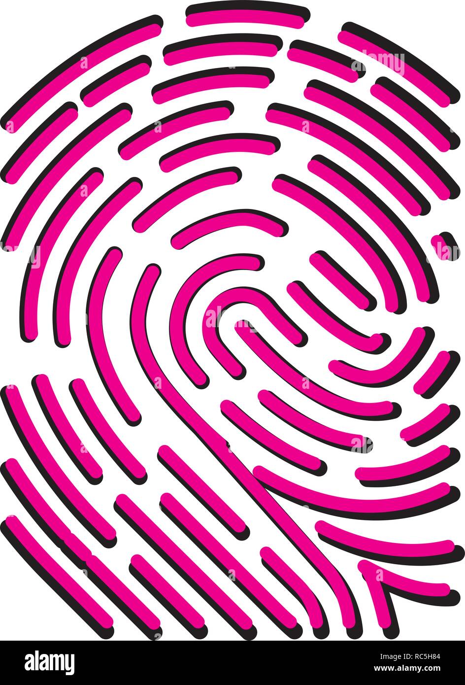 Fingerprint loop pattern Stock Vector Images - Alamy