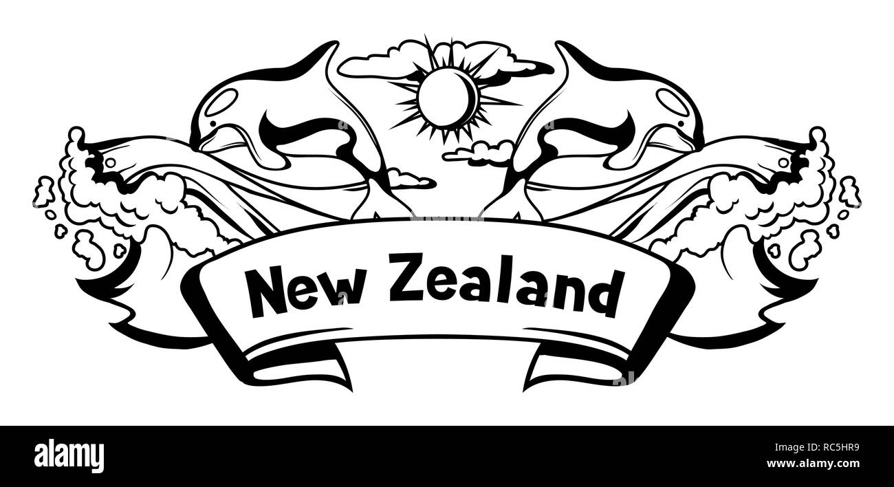 New Zealand print design. Stock Vector