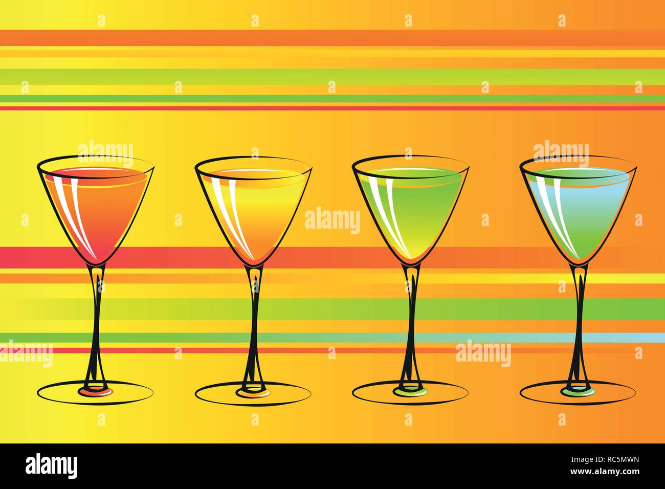 colorful cocktails party background vector illustration EPS10 Stock Vector