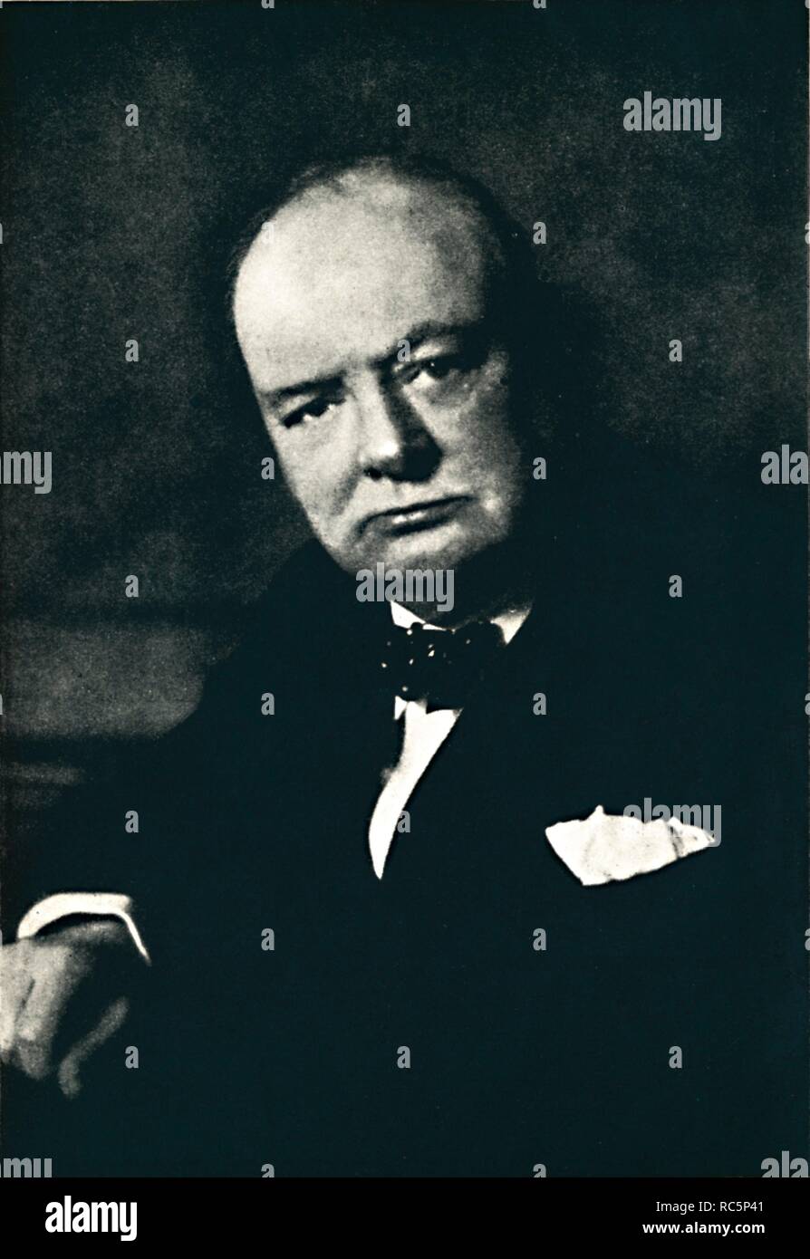 'The Rt. Hon. Winston S. Churchill, P.C., C.H., F.R.S., M.P.', 1941, (1945). Creator: Walter Stoneman. Stock Photo