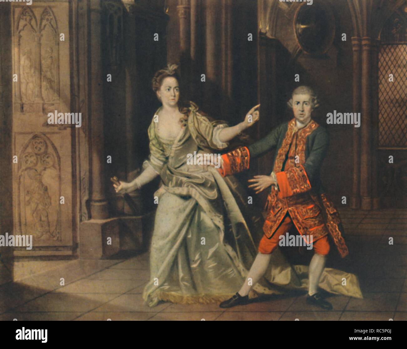 'David Garrick and Mrs. Pritchard as Macbeth and Lady Macbeth', 1768, (1948). Creator: Johan Zoffany. Stock Photo