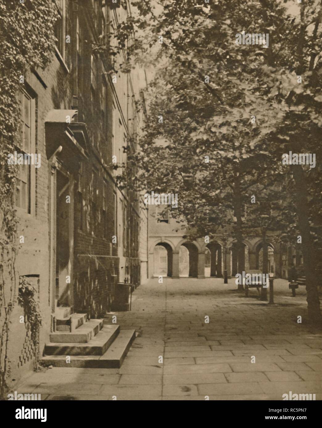 'Pump Court in its Summer Garment of Leaves and Sunlight', c1935. Creator: Unknown. Stock Photo