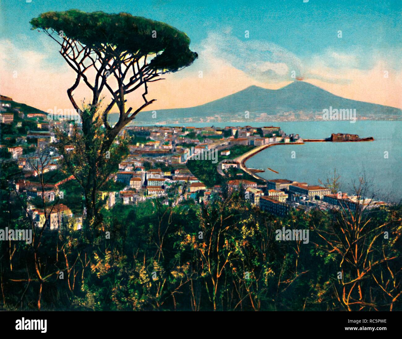 'Napoli - Panorama Dalla Tomba Di Virgilio', (Tomb of Virgil ), c1900. Creator: Unknown. Stock Photo