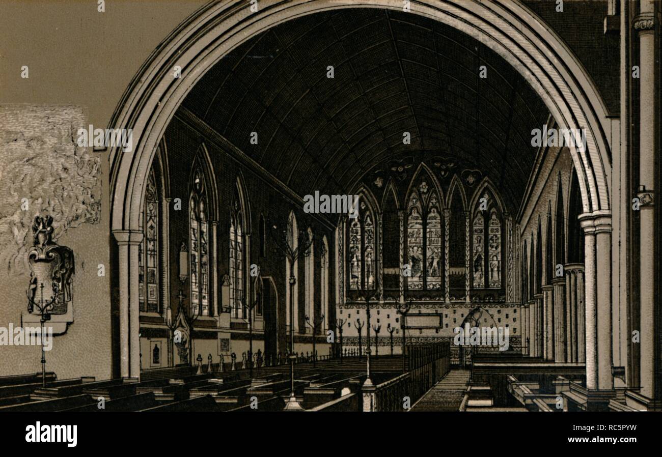 'St. Nicholas Church, Interior', c1880. Creator: Unknown Stock Photo ...