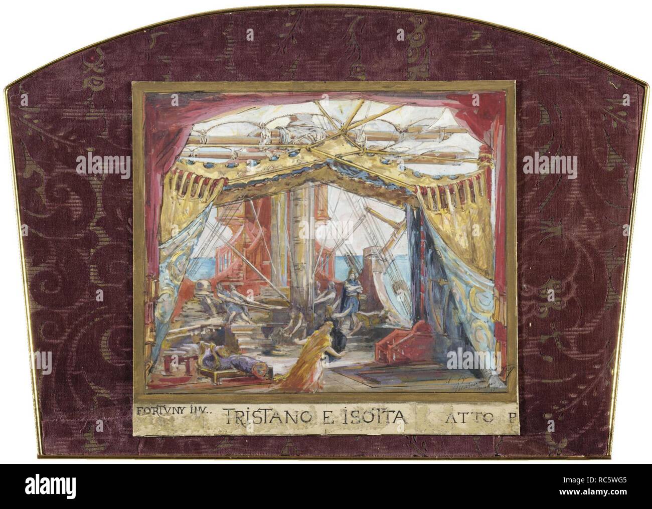 Stage design for the opera Tristan and Isolde by R. Wagner. Museum: PRIVATE COLLECTION. Author: FORTUNY, MARIA. Stock Photo