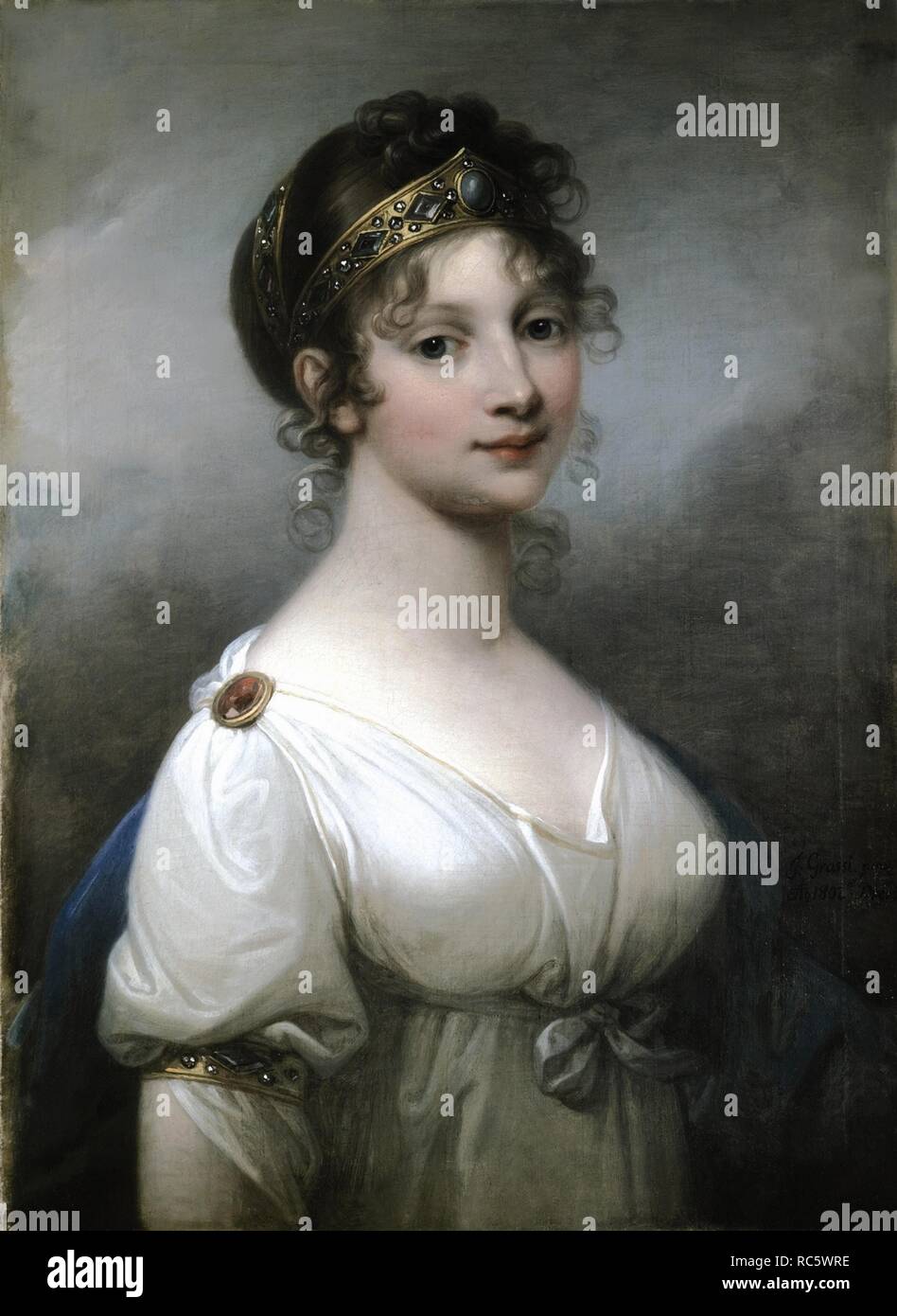 Portrait of Queen Louise of Prussia (1776-1810). Museum: Stiftung Preußische Schlösser und Gärten Berlin-Brandenburg. Author: Grassi, Józef. Stock Photo