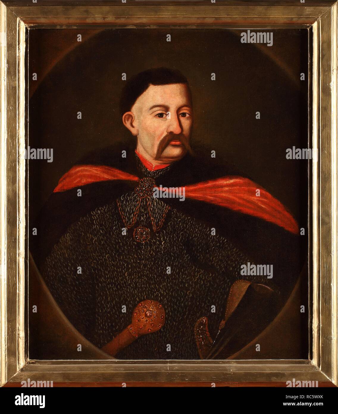 Portrait of John III Sobieski (1629-1696), King of Poland and Grand Duke of Lithuania. Museum: Regional Museum, Tarnow. Author: ANONYMOUS. Stock Photo