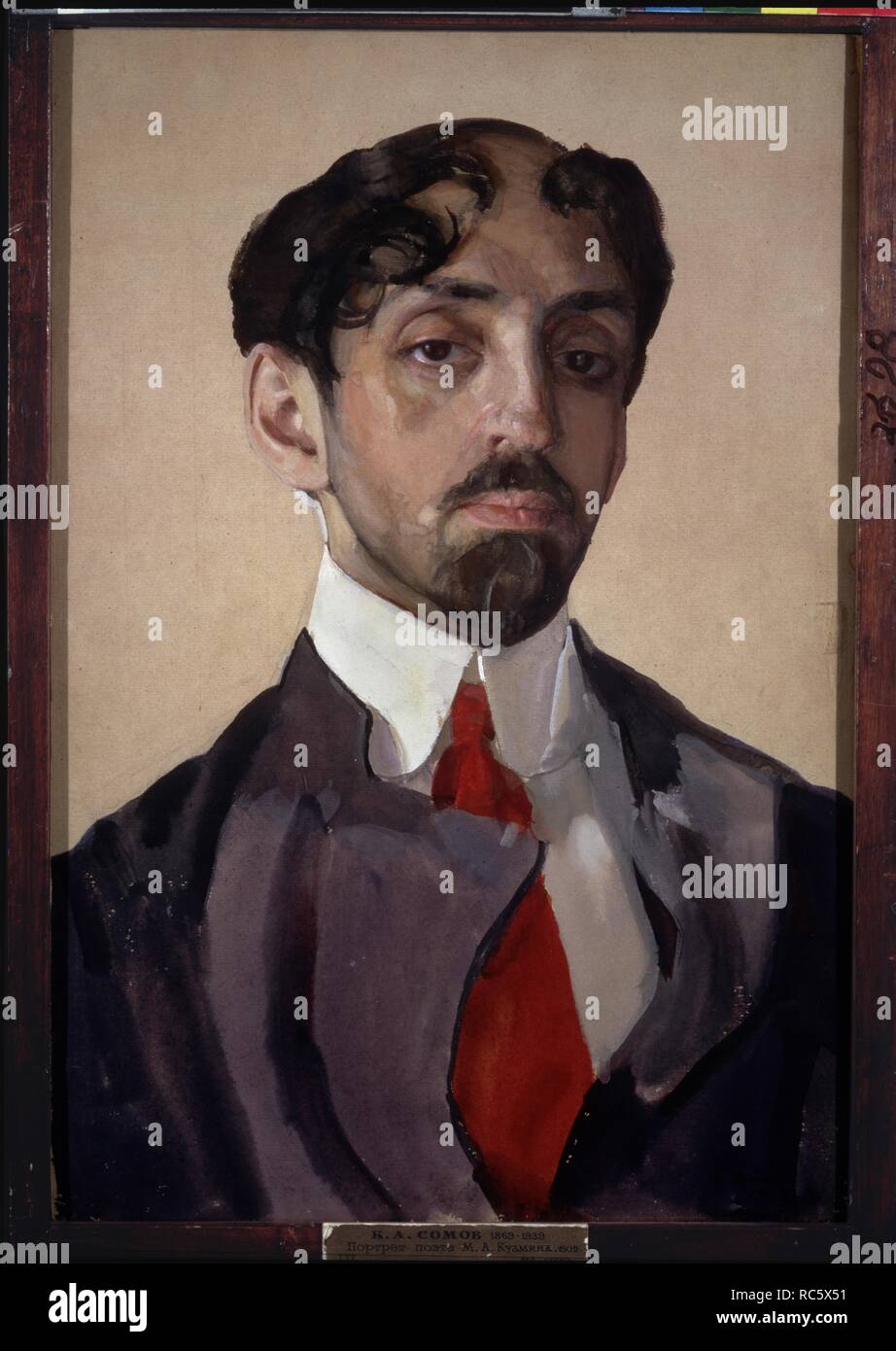 Portrait of the poet Mikhail Kuzmin (1875-1936). Museum: State Tretyakov Gallery, Moscow. Author: SOMOV, KONSTANTIN ANDREYEVICH. Stock Photo