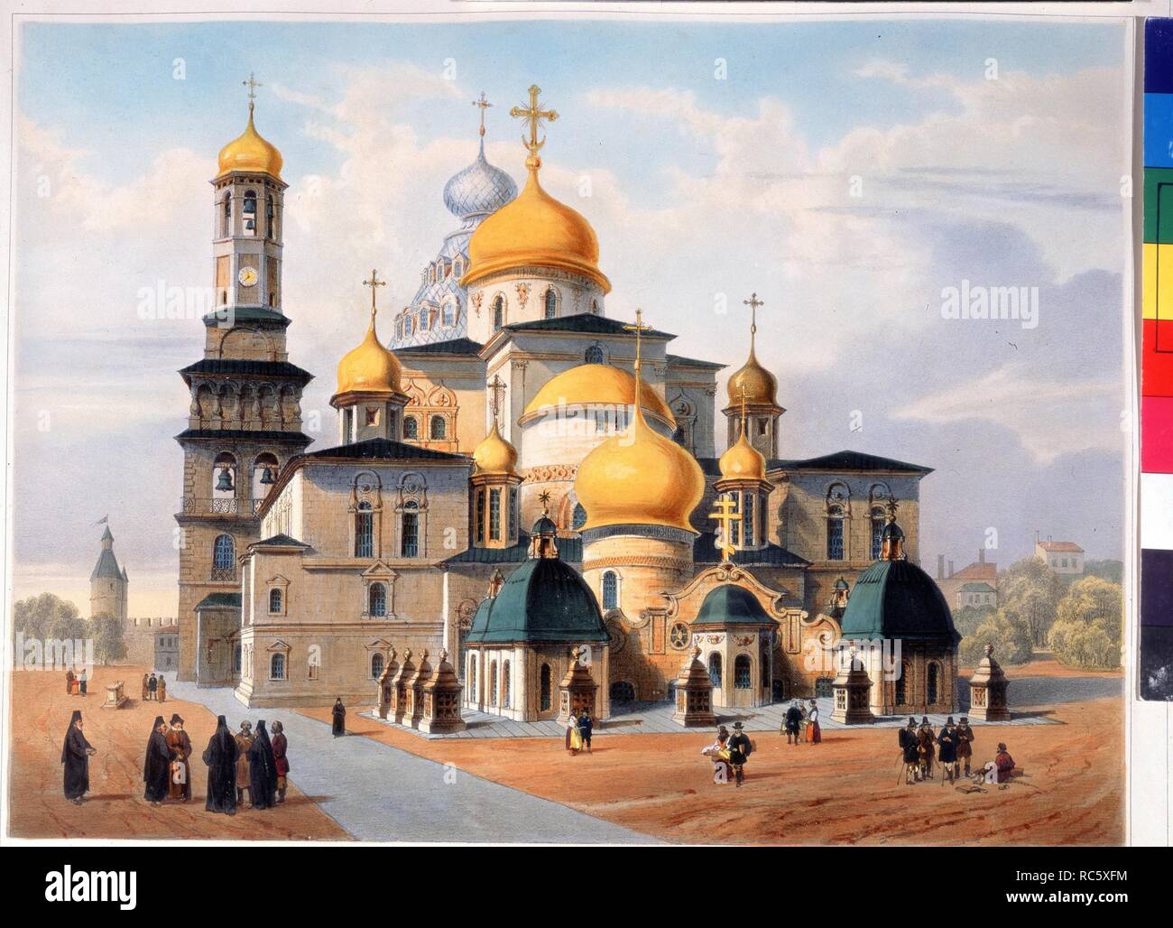 The New Jerusalem Monastery near Moscow. Museum: A. Pushkin Memorial Museum, St. Petersburg. Author: Bichebois, Louis-Pierre-Alphonse. Stock Photo