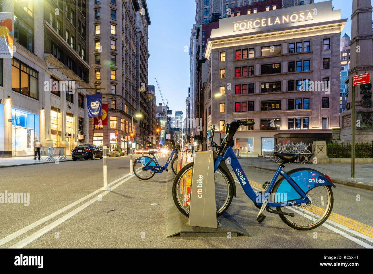 New York City, USA June 25, 2018 Rental bikes in Manhattan. Citi