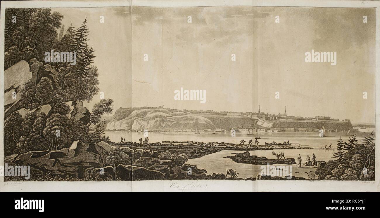 View of Quebec. Travels through the Canadas, to which is subjoined a comparative view of the manners and customs of several of the Indian nations of North and South America, etc. London, 1807. Source: 792.l.3. Author: GEORGE HERIOT. Stock Photo