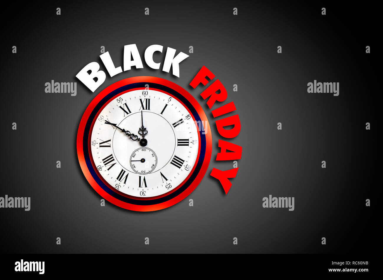 Antique clock with words Black Friday, concept for marketing sales