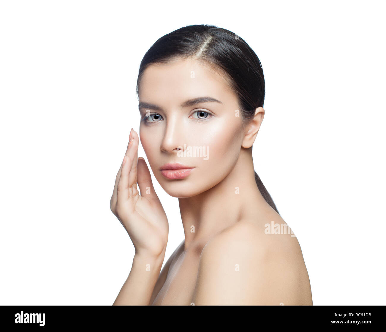 Spa model woman isolated on white background. Cosmetology, skincare ...